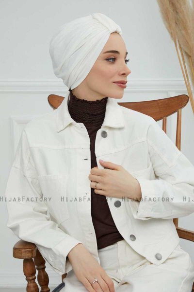 Laura - Turban En Coton Crème