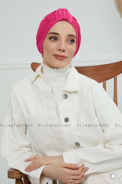 Laura - Turban En Coton Fuchsia