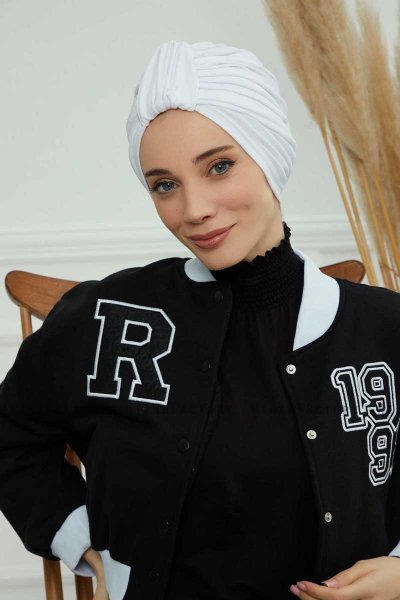 Laura - Turban En Coton Blanc