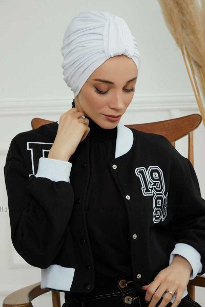 Laura - Turban En Coton Blanc