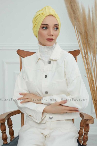 Laura - Turban En Coton Jaune