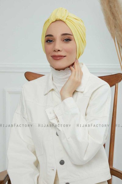 Laura - Turban En Coton Jaune