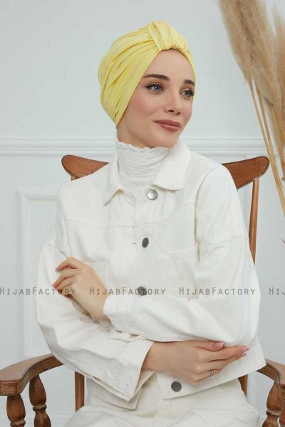 Laura - Turban En Coton Jaune
