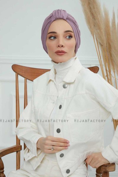 Laura - Turban En Coton Lilac