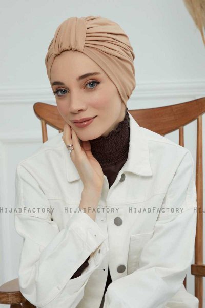 Laura - Turban En Coton Sand