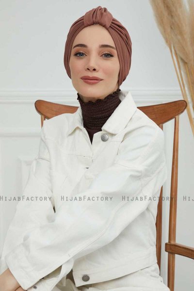 Laura - Turban En Coton Caramel