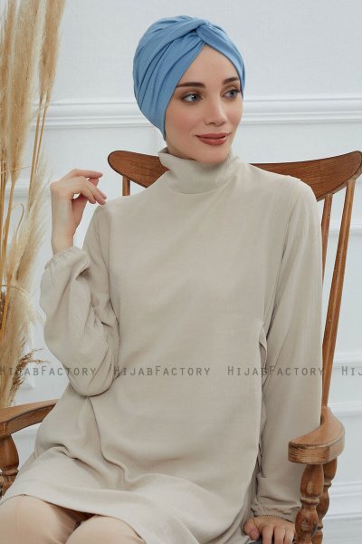 Astrid - Turban En Coton Sky Blue