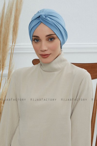Astrid - Turban En Coton Sky Blue