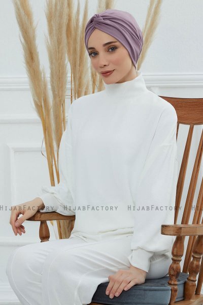 Astrid - Turban En Coton Lilac