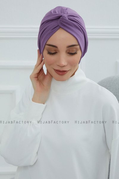 Astrid - Turban En Coton Violet