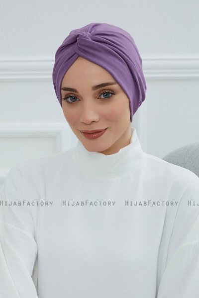 Astrid - Turban En Coton Violet