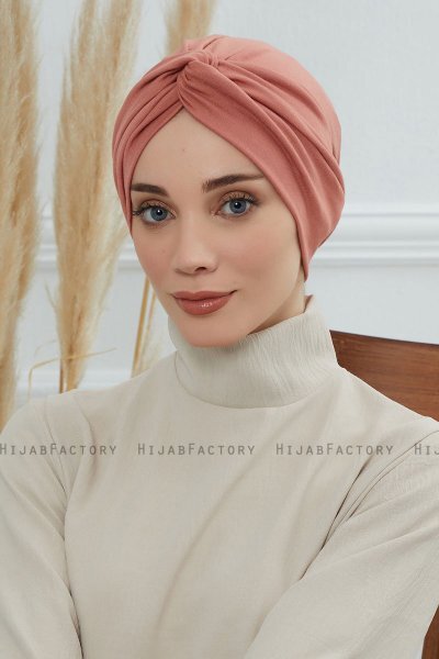 Astrid - Turban En Coton Saumon
