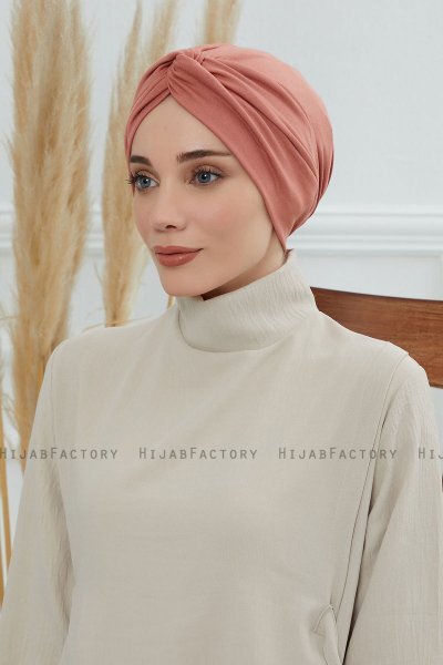 Astrid - Turban En Coton Saumon