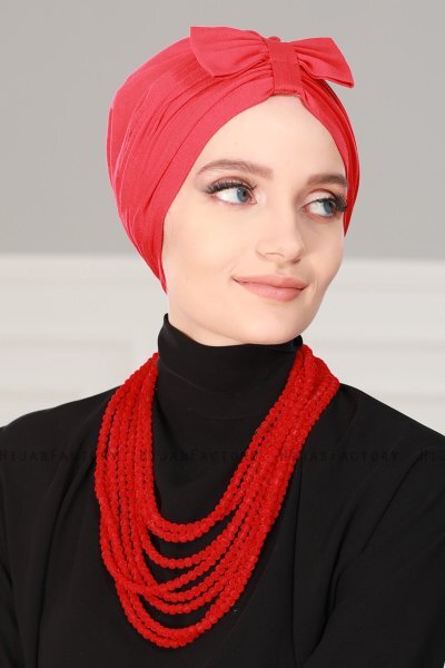 Agnes - Turban En Coton Rouge - Ayse Turban