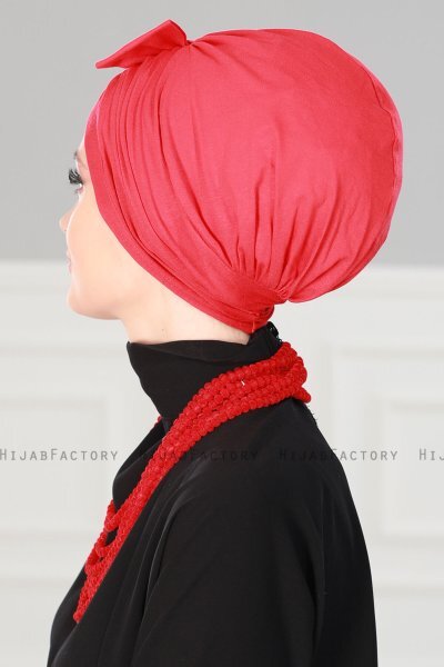 Agnes - Turban En Coton Rouge - Ayse Turban