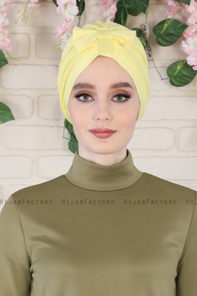 Agnes - Turban En Coton Jaune - Ayse Turban