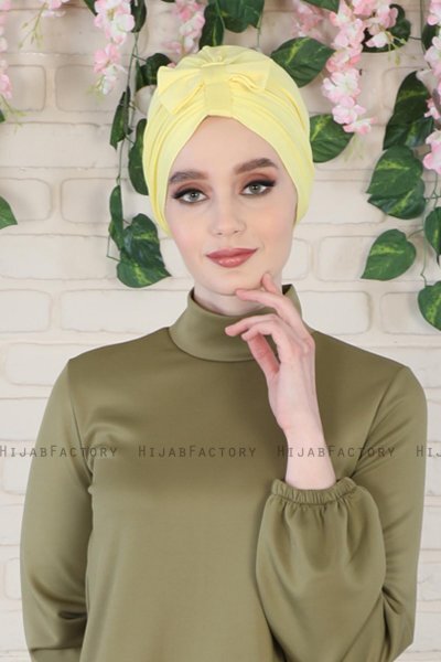 Agnes - Turban En Coton Jaune - Ayse Turban