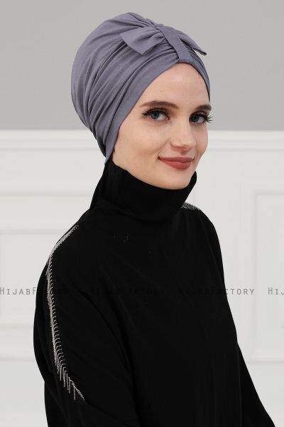 Agnes - Turban En Coton Gris - Ayse Turban