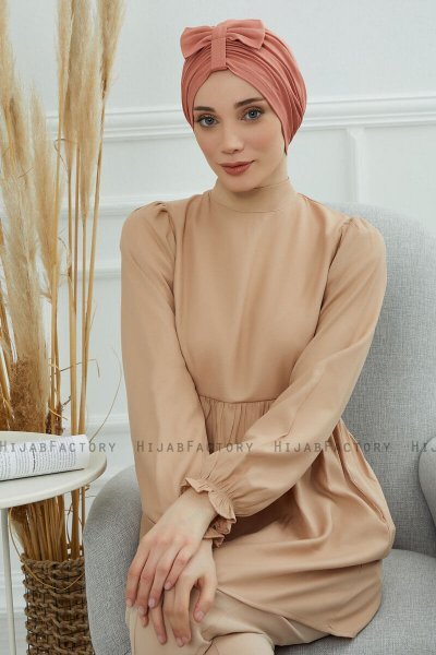 Agnes - Turban En Coton Saumon