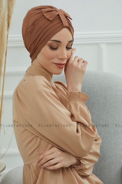 Agnes - Turban En Coton Caramel