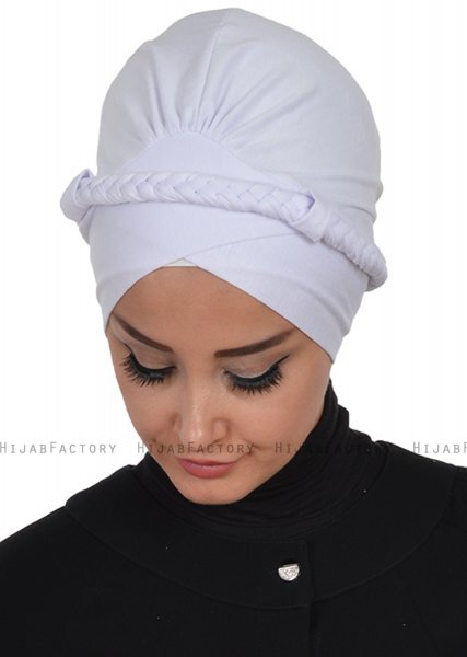 Olivia - Turban En Coton Blanc - Ayse Turban