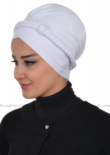 Olivia - Turban En Coton Blanc - Ayse Turban