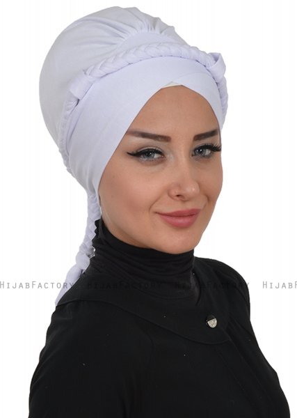 Olivia - Turban En Coton Blanc - Ayse Turban