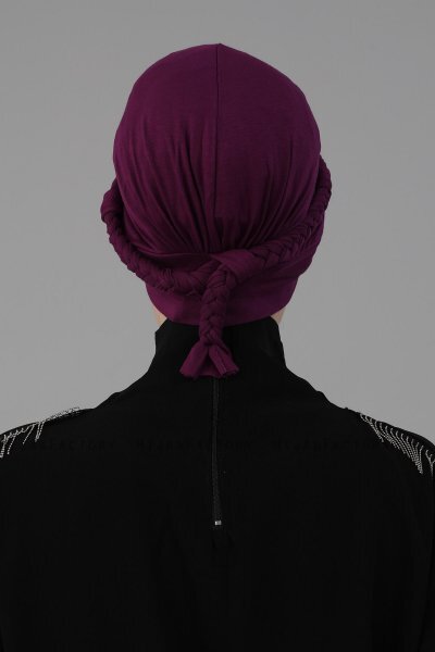 Olivia - Turban En Coton Violet - Ayse Turban