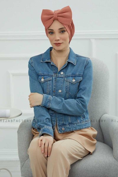 Julia - Turban En Coton Saumon