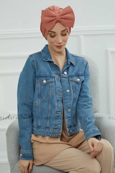 Julia - Turban En Coton Saumon