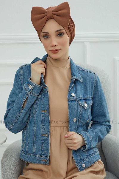 Julia - Turban En Coton Caramel