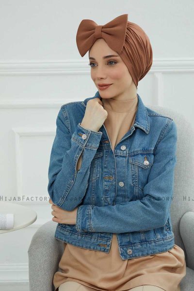 Julia - Turban En Coton Caramel