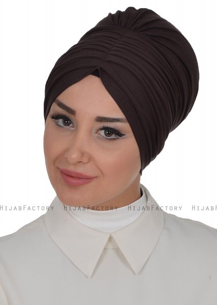 Wilma - Turban En Coton Marron - Ayse Turban