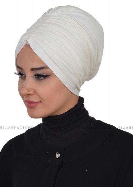 Wilma - Turban En Coton Crème - Ayse Turban