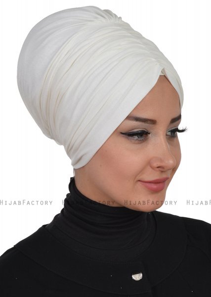 Wilma - Turban En Coton Crème - Ayse Turban