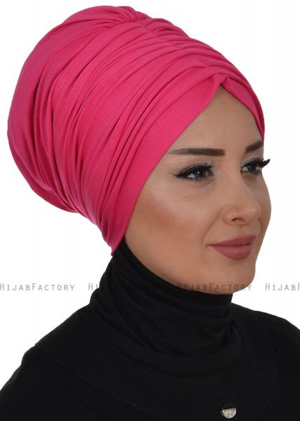 Wilma - Turban En Coton Fuchsia - Ayse Turban