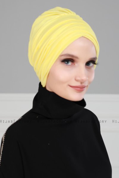 Wilma - Turban En Coton Jaune - Ayse Turban