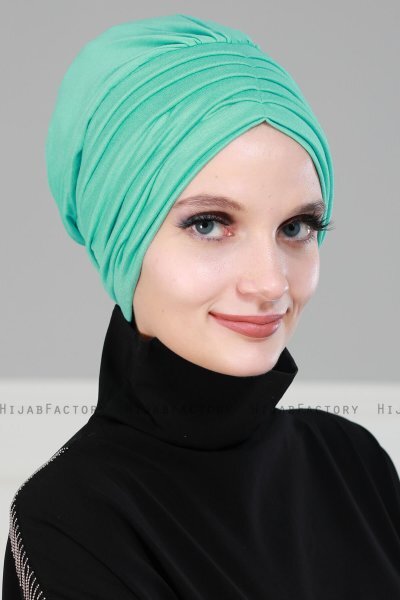 Wilma - Turban En Coton Turquoise - Ayse Turban