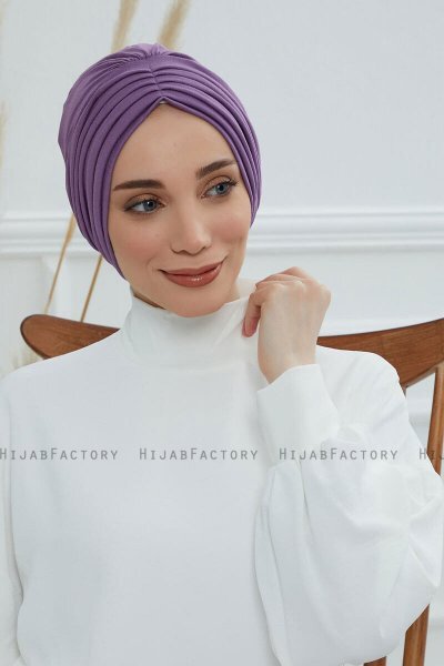 Wilma - Turban En Coton Violet
