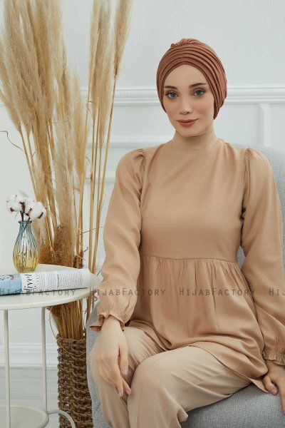 Wilma - Turban En Coton Caramel