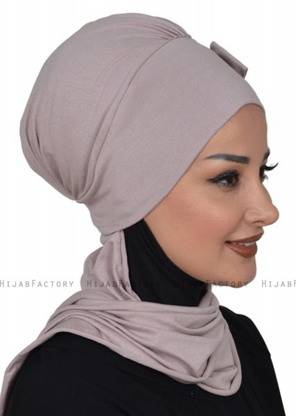 Bianca - Turban En Coton Taupe