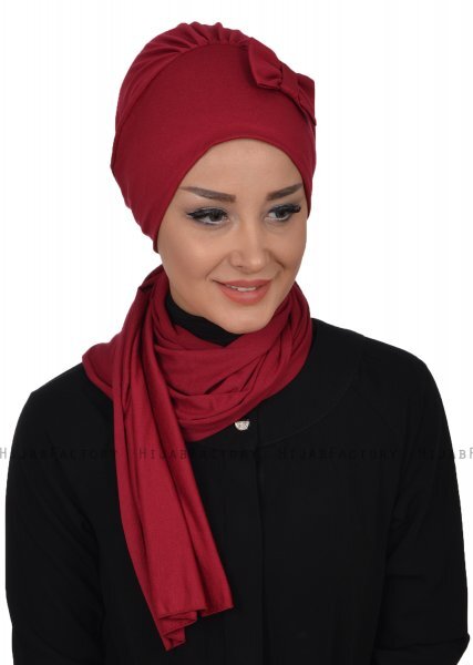 Bianca - Turban En Coton Bordeaux