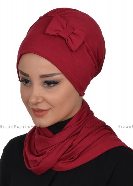 Bianca - Turban En Coton Bordeaux