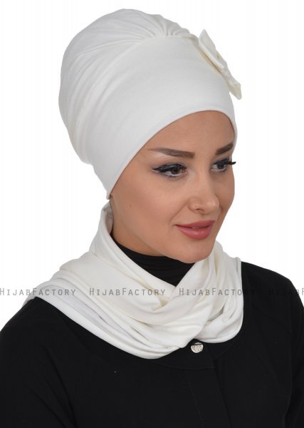 Bianca - Turban En Coton Crème