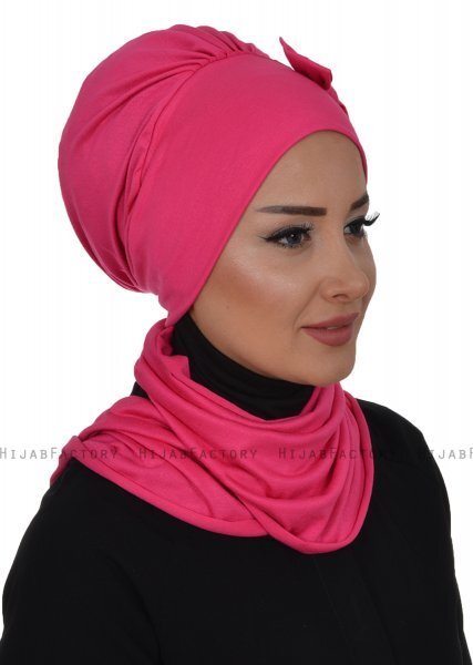 Bianca - Turban En Coton Fuchsia