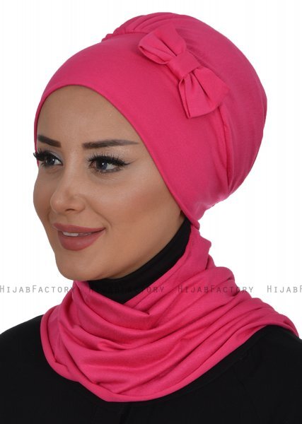 Bianca - Turban En Coton Fuchsia