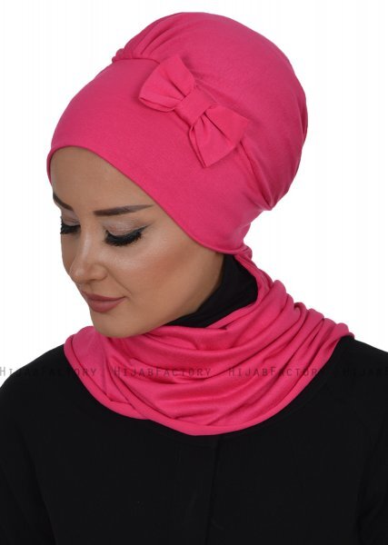 Bianca - Turban En Coton Fuchsia