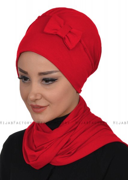 Bianca - Turban En Coton Rouge
