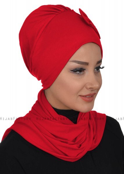 Bianca - Turban En Coton Rouge