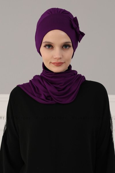Bianca - Turban En Coton Violet